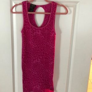Bebe leopard pink bodycon dress